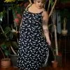 SOURPUSS LUNA BATS MAXI DRESS BLACK/WHITE