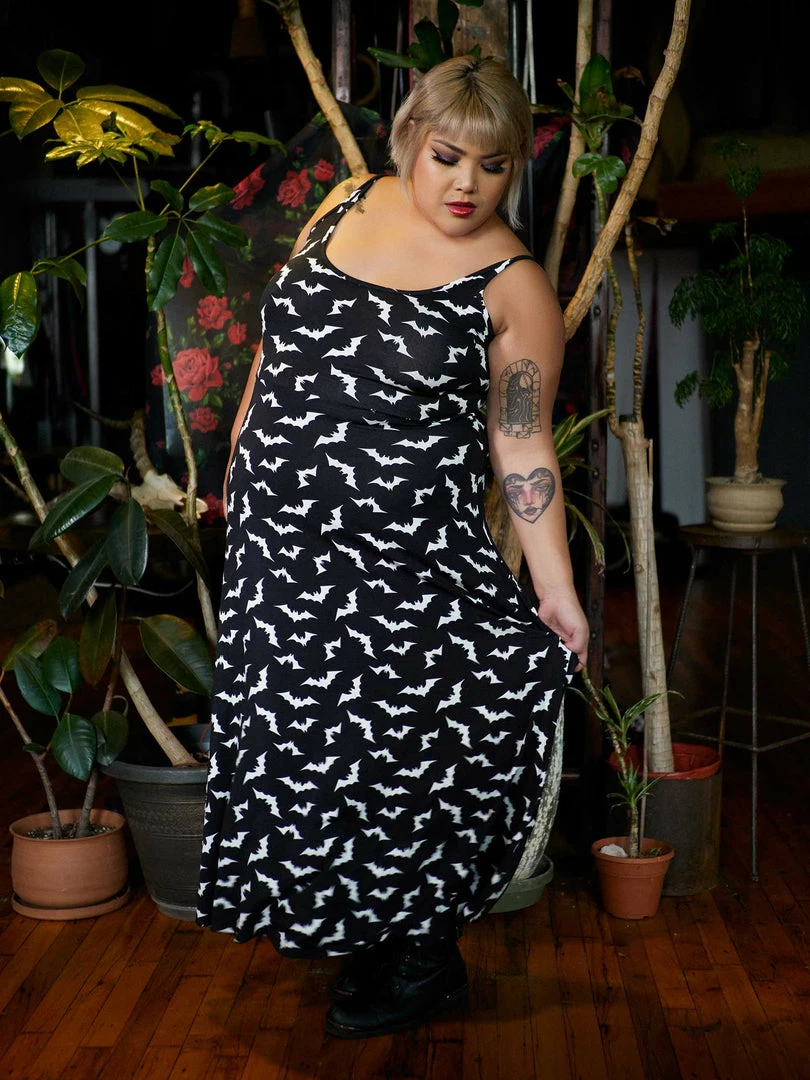 Best Sale ๐ฅ SOURPUSS LUNA BATS MAXI ๐ DRESS BLACK/WHITE ๐ 3 SOURPUSS LUNA BATS MAXI DRESS BLACK/WHITE