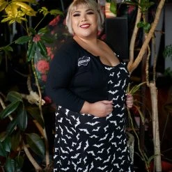 SOURPUSS LUNA BATS MAXI DRESS BLACK/WHITE