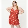 UNIQUE VINTAGE X HELLO KITTY RED APPLE LOTTIE WRAP ROMPER Ghouls Just Wanna Have Sun