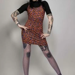 What's New SOURPUSS ORANGE LEOPARD TANK DRESS