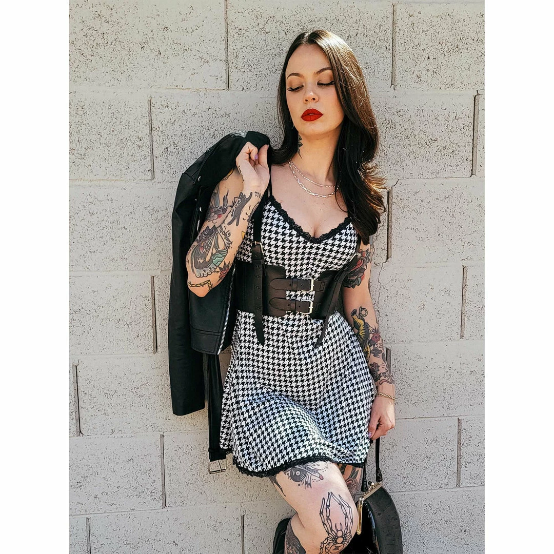 Hot Sale 💯 SOURPUSS HOUNDSTOOTH SLIP 👗 DRESS What's New 😉 3 SOURPUSS HOUNDSTOOTH SLIP DRESS What's New