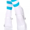 Hot Sale 😍 None Neon Dreams ATHLETIC STRIPE CREW 🧦 SOCKS WHITE/NEON BLUE 🥰 2 None Neon Dreams ATHLETIC STRIPE CREW SOCKS WHITE/NEON BLUE