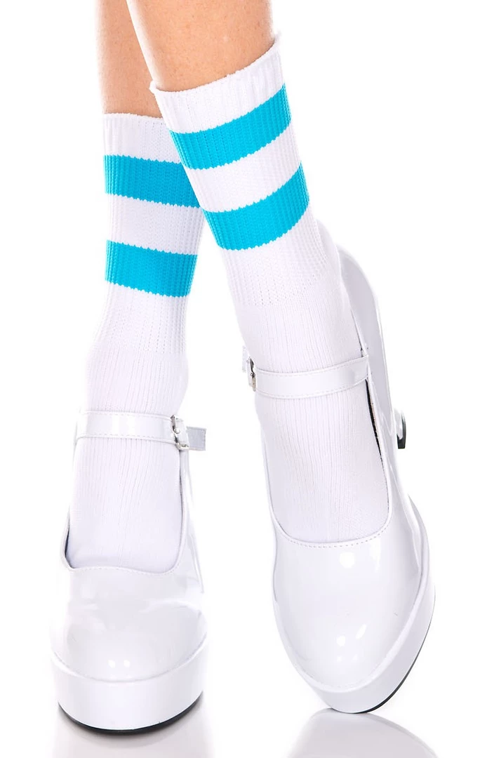 Hot Sale π None Neon Dreams ATHLETIC STRIPE CREW 𧦠SOCKS WHITE/NEON BLUE π₯° 3 None Neon Dreams ATHLETIC STRIPE CREW SOCKS WHITE/NEON BLUE