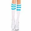 Hot Sale 👏 None ATHLETIC STRIPE KNEE HIGH 🧦 SOCKS WHITE/NEON BLUE Neon Dreams 💯 2 None ATHLETIC STRIPE KNEE HIGH SOCKS WHITE/NEON BLUE Neon Dreams
