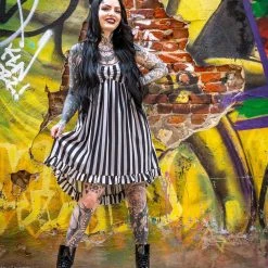 SOURPUSS STRIPED HI-LO DOLLY DRESS