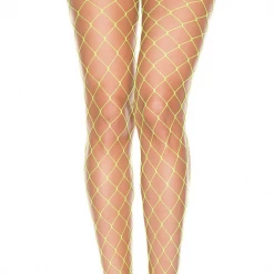 None Neon Dreams DIAMOND NET STOCKINGS NEON GREEN
