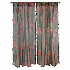 Haunted Homewares SOURPUSS ROSE GARDEN WINDOW CURTAINS