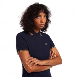 Apparel FRED PERRY GIRLS TWIN TIPPED POLO DRESS CARBON BLUE