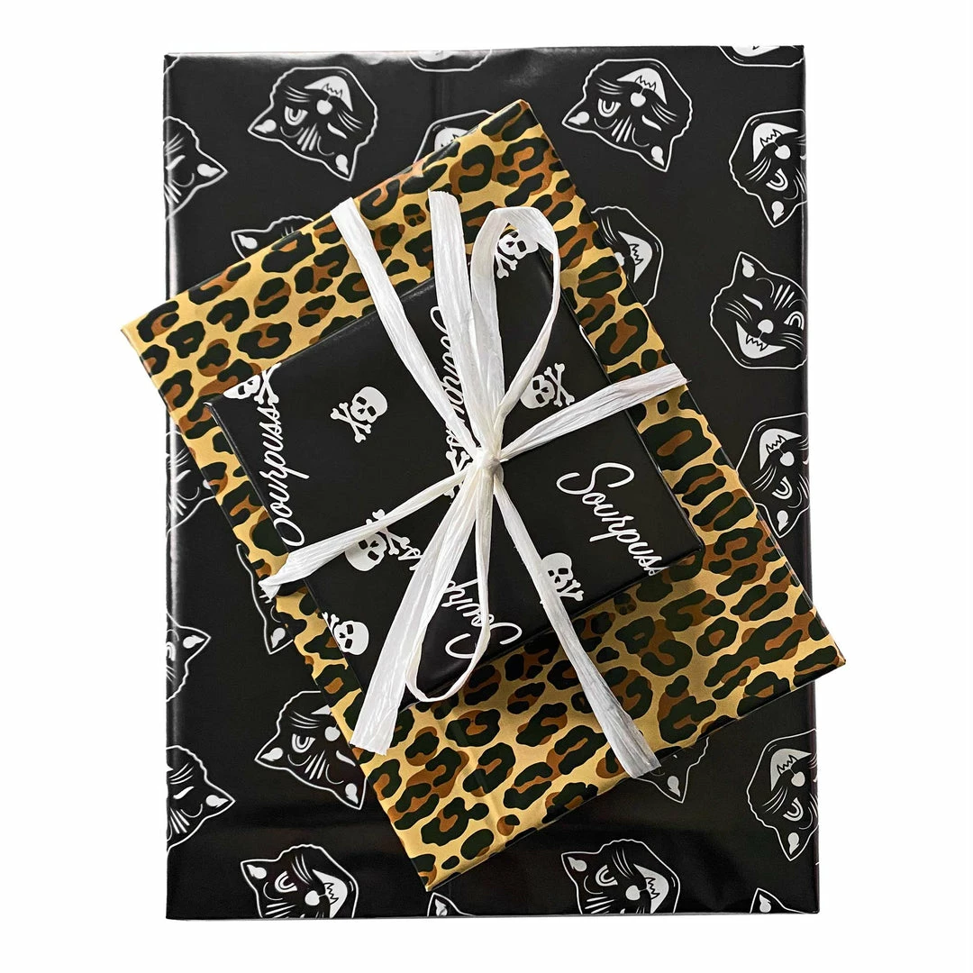 Best Sale ✨ Shop Sourpuss SOURPUSS GIFT WRAP SET SOURPUSS LOGO/LEOPARD 😀 3 Shop Sourpuss SOURPUSS GIFT WRAP SET SOURPUSS LOGO/LEOPARD