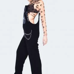 JAWBREAKER WOLF PRINT OVERSIZED OVERALLS Apparel