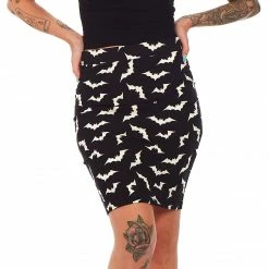 SOURPUSS LUNA BATS MIDI SKIRT