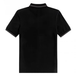 What's New FRED PERRY TWIN TIPPED POLO SHIRT BLK/GUNMETAL