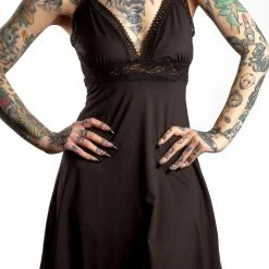 SOURPUSS PIZZAZZ SLIP DRESS BLACK