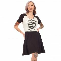 SOURPUSS SPOOKY VIBES RAGLAN SKATER DRESS