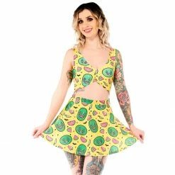 What's New SOURPUSS SPOOKY MELONS SWIM SKIRT