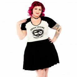 SOURPUSS SPOOKY VIBES RAGLAN SKATER DRESS