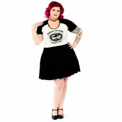 SOURPUSS SPOOKY VIBES RAGLAN SKATER DRESS