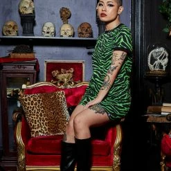 What's New SOURPUSS PSYCHO ZEBRA RINGER TEE DRESS