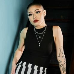 SOURPUSS MOCKNECK TOP BLACK Ghouls Just Wanna Have Sun