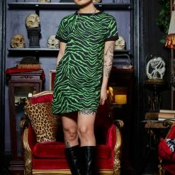 What's New SOURPUSS PSYCHO ZEBRA RINGER TEE DRESS