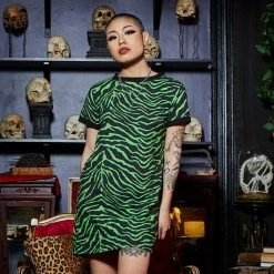 What's New SOURPUSS PSYCHO ZEBRA RINGER TEE DRESS