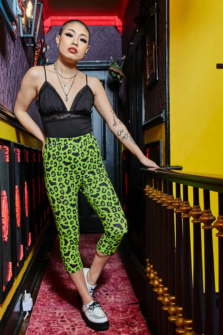 Promo 🎁 SOURPUSS BATTY LEOPARD KNIT CAPRIS ✔️ 4 SOURPUSS BATTY LEOPARD KNIT CAPRIS