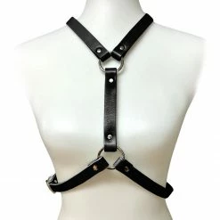Funk Plus VEGAN Y HARNESS WITH O RINGS BLACK Back In Stock