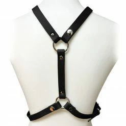 Funk Plus VEGAN Y HARNESS WITH O RINGS BLACK Back In Stock
