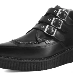 T.U.K. TUKSKIN 3 BUCKLE POINTED CREEPER BOOTS