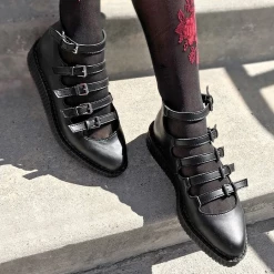 Footwear T.U.K. TUKSKIN MULTI STRAP POINTED MARY JANE CREEPER