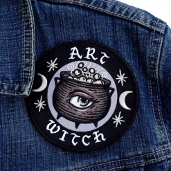 CAT COVEN ART WITCH EMBROIDERED PATCH Back In Stock