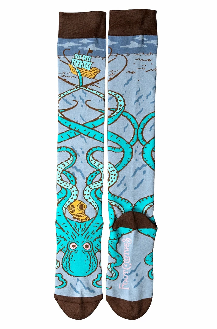 New 👏 FOOTCLOTHES ATTACK OF THE KRAKEN KNEE HIGH 🧦 SOCKS 🛒 3 FOOTCLOTHES ATTACK OF THE KRAKEN KNEE HIGH SOCKS