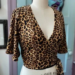 WAX POETIC AURORA WRAP TOP LEOPARD Shop Sour+Plus