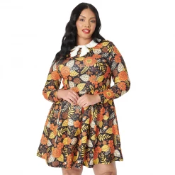 SMAK PARLOUR AUTUMN FLORAL JET SETTER FIT & FLARE DRESS Shop Sour+Plus