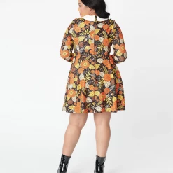 SMAK PARLOUR AUTUMN FLORAL JET SETTER FIT & FLARE DRESS Shop Sour+Plus