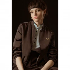 FRED PERRY AMY WINEHOUSE SATIN BOMBER JACKET BLACK What's New