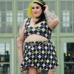 What's New SOURPUSS BAT ARGYLE MONOKINI