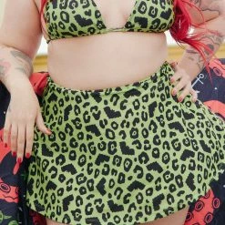 What's New SOURPUSS BATTY LEOPARD SWIM SKIRT