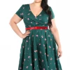 HELL BUNNY BETH 50'S DRESS GREEN Apparel