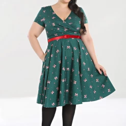 HELL BUNNY BETH 50'S DRESS GREEN Apparel