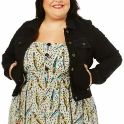 New 🥰 SOURPUSS ESSENTIAL STRETCH DENIM JACKET BLACK 😉 10 SOURPUSS ESSENTIAL STRETCH DENIM JACKET BLACK