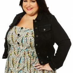 New 🥰 SOURPUSS ESSENTIAL STRETCH DENIM JACKET BLACK 😉 11 SOURPUSS ESSENTIAL STRETCH DENIM JACKET BLACK