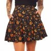 SOURPUSS CLASSIC HALLOWEEN SKATER SKIRT BLACK