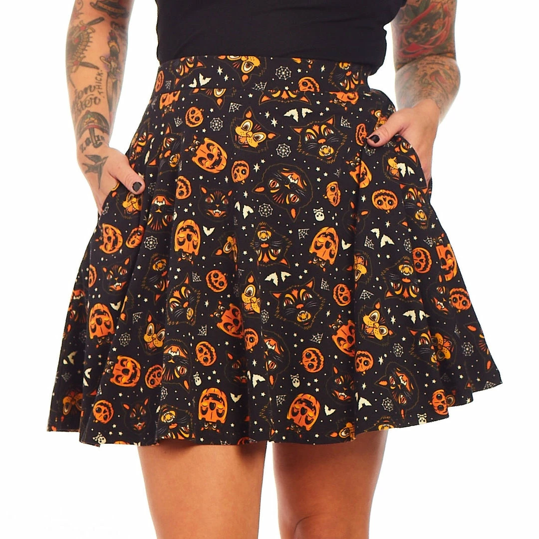 Best reviews of ๐ SOURPUSS CLASSIC ๐ HALLOWEEN SKATER ๐ SKIRT BLACK ๐ 3 SOURPUSS CLASSIC HALLOWEEN SKATER SKIRT BLACK