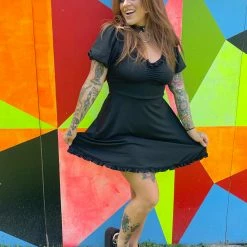 What's New SOURPUSS BETSY DRESS BLACK