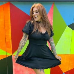 What's New SOURPUSS BETSY DRESS BLACK