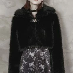 PunkRave Apparel PUNK RAVE FAUX FUR SHORT COAT