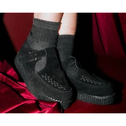 Footwear T.U.K. BLACK FAUX SUEDE VIVA II SANDALS