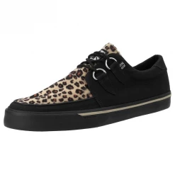 Footwear T.U.K. BLACK & LEOPARD VEGAN VLK SNEAKER